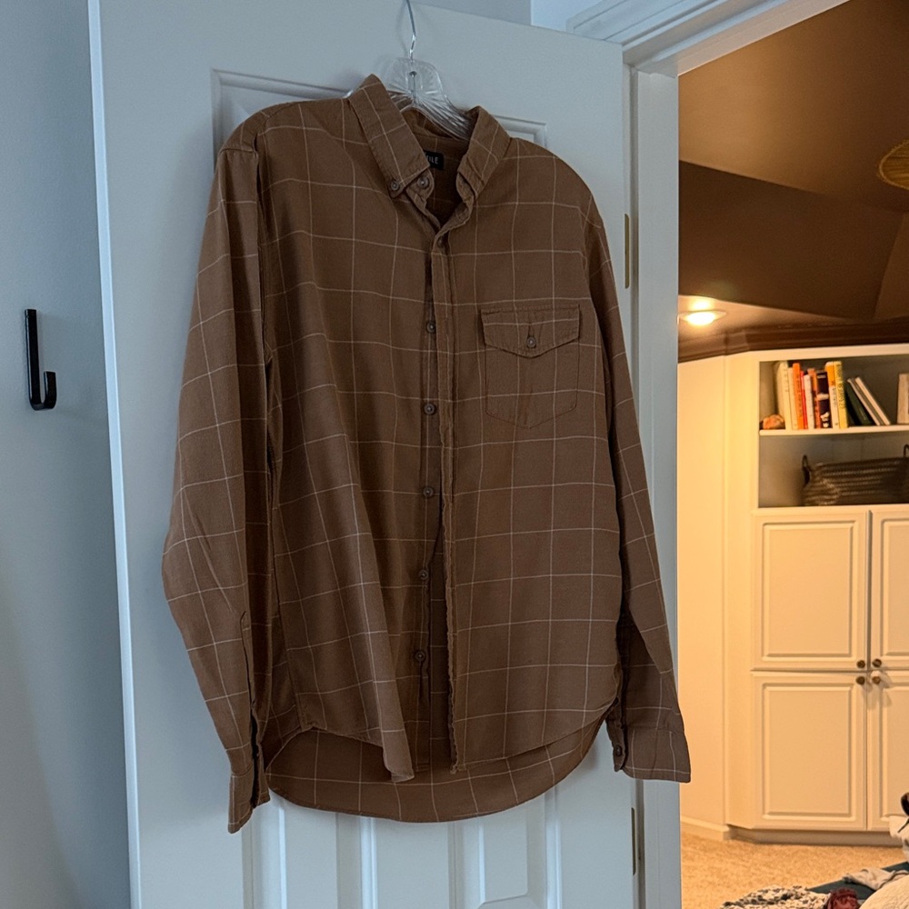 J.Crew Brown Grid Men's Shirt